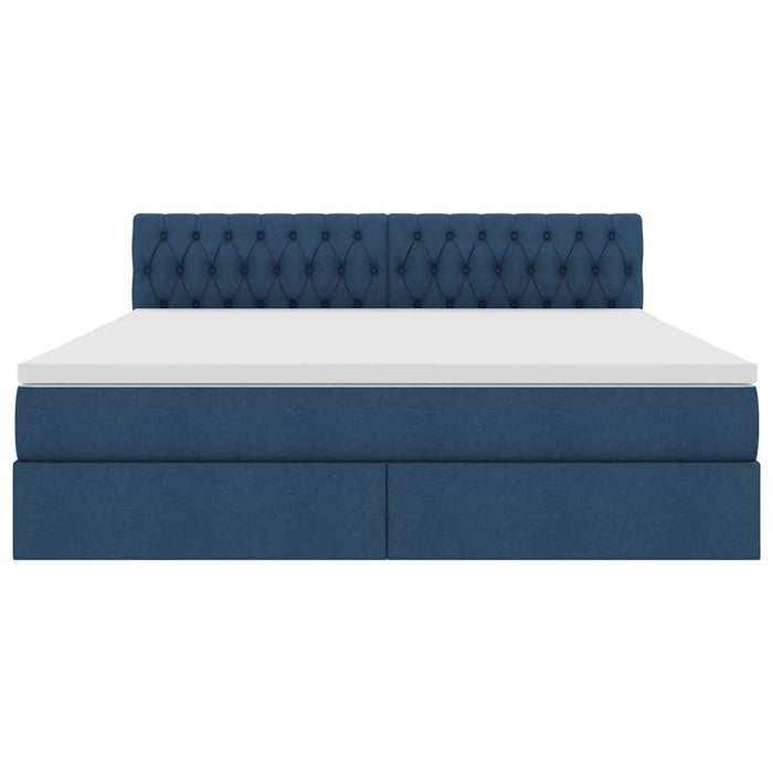 Pat cu lumini cu bandă LED albastru 160 x 200 cm țesătură - WALTI WALTI