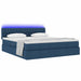 Pat cu lumini cu bandă LED albastru 160 x 200 cm țesătură - WALTI WALTI