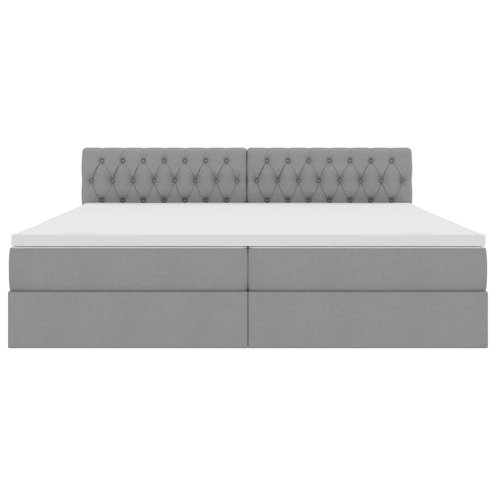 Pat cu lumini cu bandă LED Gri deschis 200 x 200 cm țesătură - WALTI WALTI