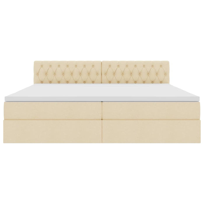 Pat cu saltea și LED cu saltea Creme 200 x 200 cm țesătură - WALTI WALTI