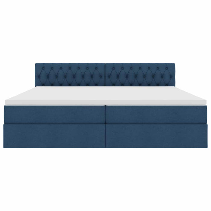 Pat cu saltea și LED cu saltea albastru 200 x 200 cm țesătură - WALTI WALTI