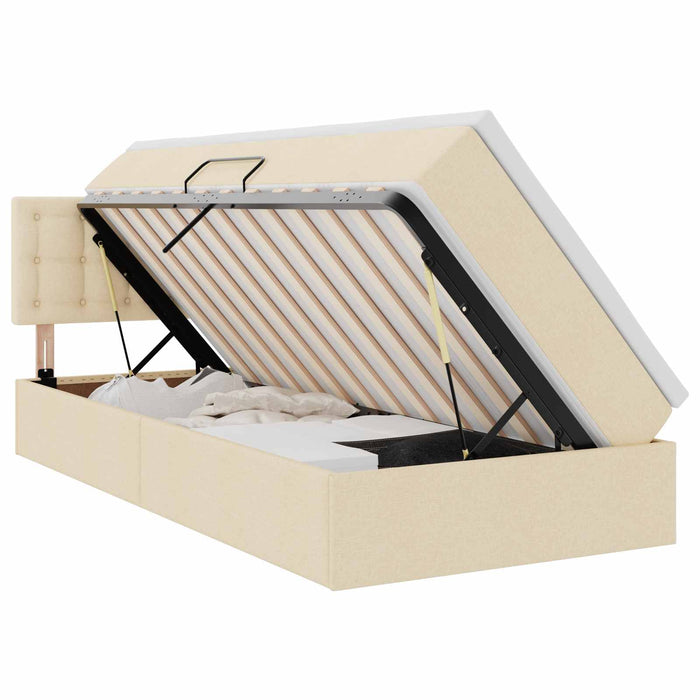 Pat cu saltea și LED cu saltea Creme 90 x 190 cm țesătură - WALTI WALTI