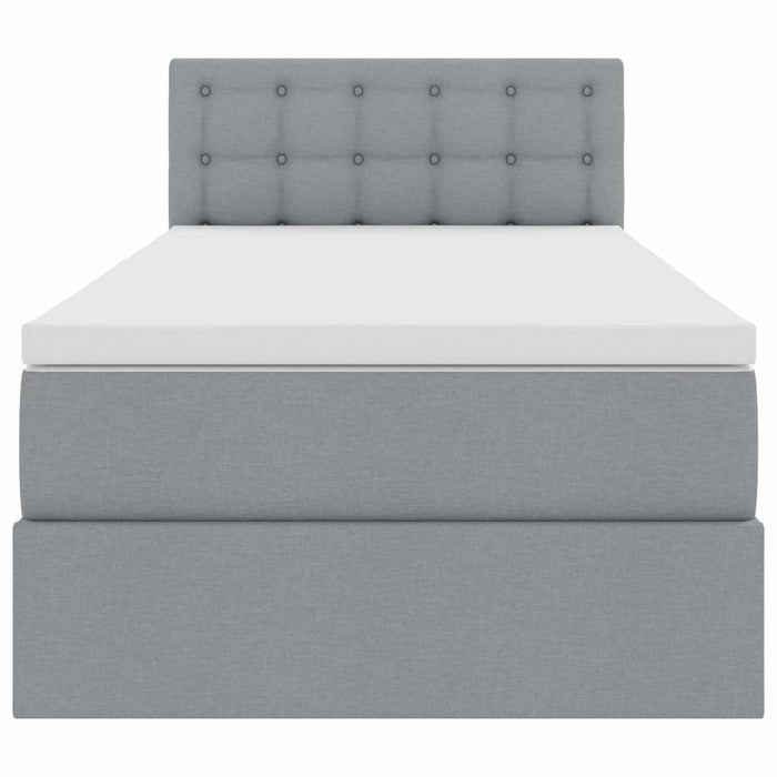 Pat cu saltea și LED cu saltea Gri deschis 90 x 200 cm țesătură - WALTI WALTI