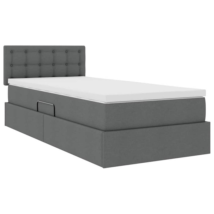 Pat cu saltea și LED cu saltea Gri închis 90 x 200 cm țesătură - WALTI WALTI