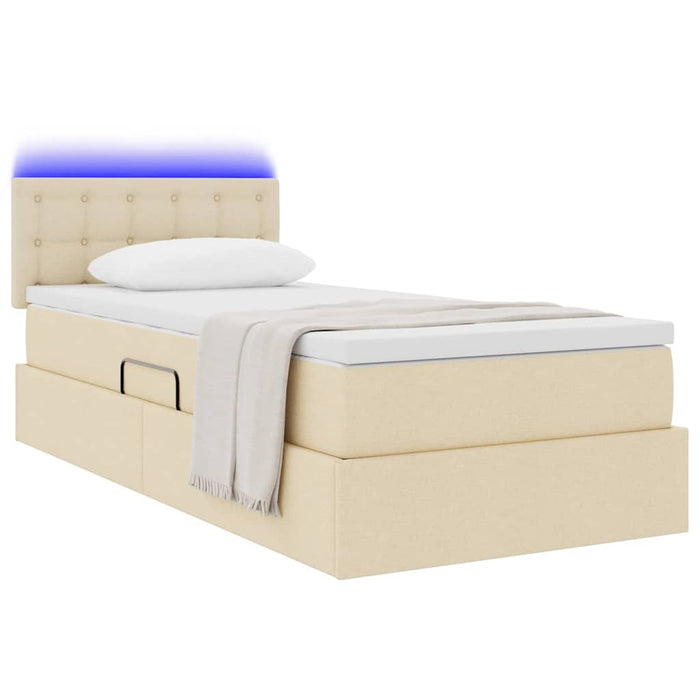 Pat cu saltea și LED cu saltea Creme 90 x 200 cm țesătură - WALTI WALTI