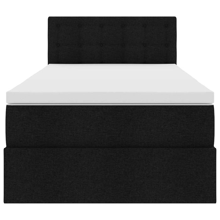 Pat cu saltea și LED cu saltea Negru 100 x 200 cm țesătură - WALTI WALTI