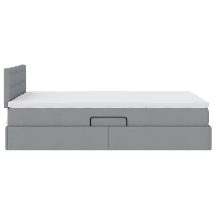 Pat cu saltea și LED Gri deschis 120 x 190 cm Poliester - WALTI WALTI