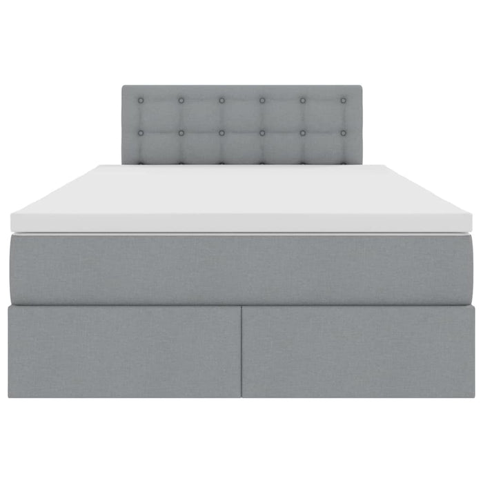 Pat cu lumini cu bandă LED Gri deschis 120 x 200 cm țesătură - WALTI WALTI