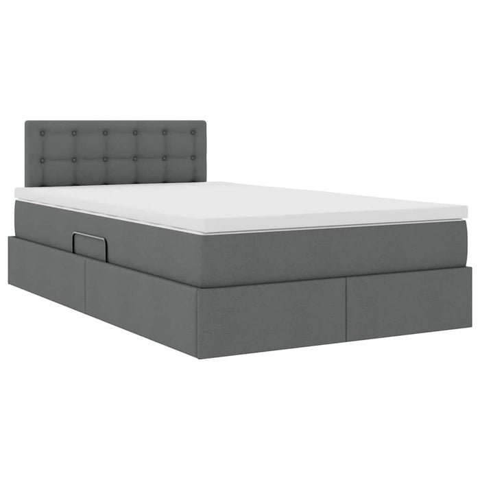 Pat cu lumini cu bandă LED Gri închis 120 x 200 cm țesătură - WALTI WALTI