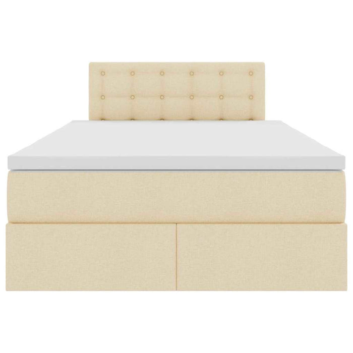 Pat cu lumini cu bandă LED Creme 120 x 200 cm țesătură - WALTI WALTI