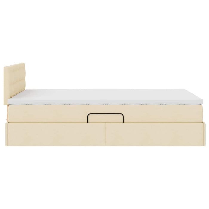 Pat cu lumini cu bandă LED Creme 120 x 200 cm țesătură - WALTI WALTI
