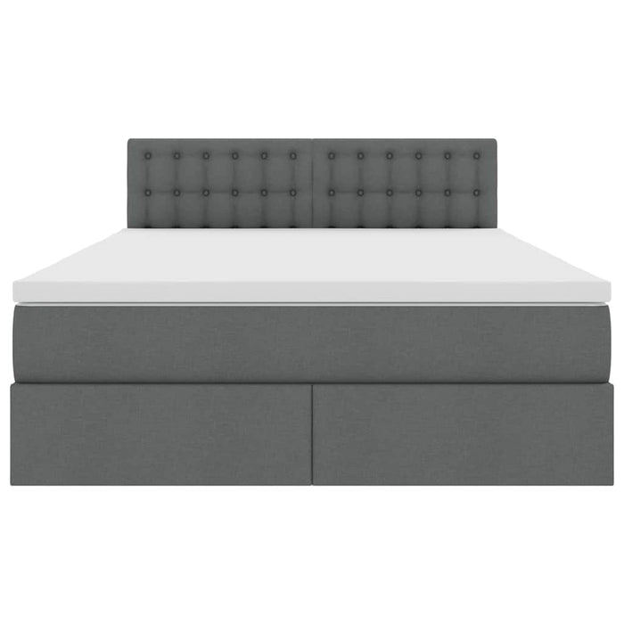 Pat cu lumini cu bandă LED Gri închis 140 x 190 cm țesătură - WALTI WALTI