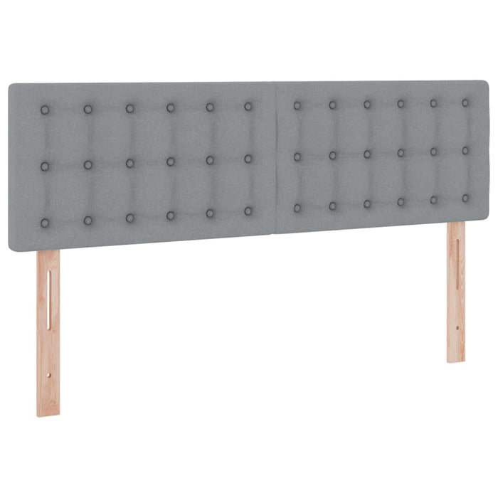 Pat cu lumini cu bandă LED Gri deschis 140 x 200 cm țesătură - WALTI WALTI