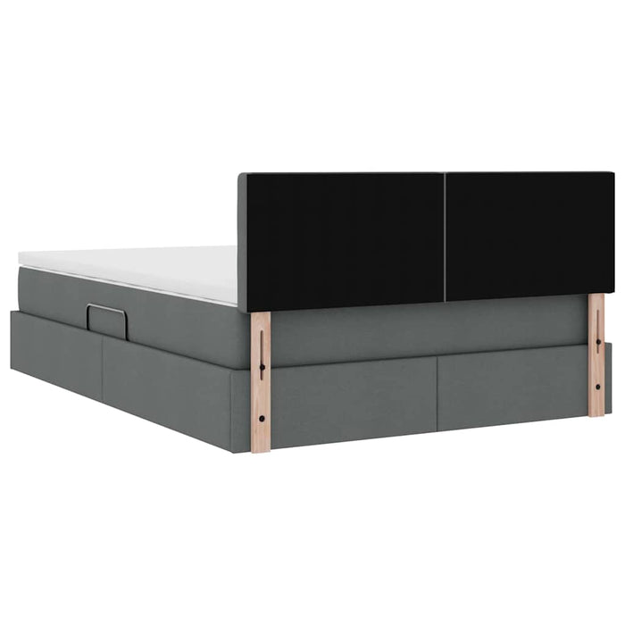 Pat cu lumini cu bandă LED Gri închis 140 x 200 cm țesătură - WALTI WALTI