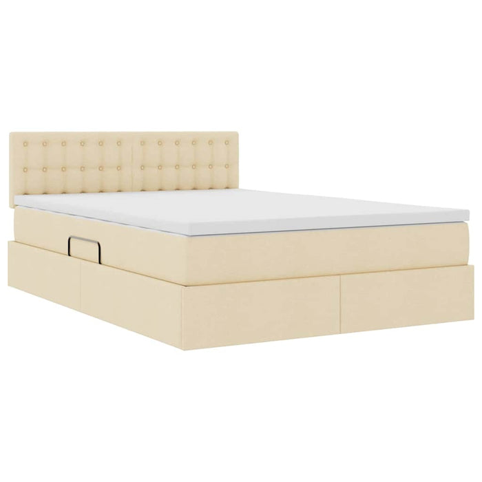 Pat cu saltea și LED cu saltea Creme 140 x 200 cm țesătură - WALTI WALTI