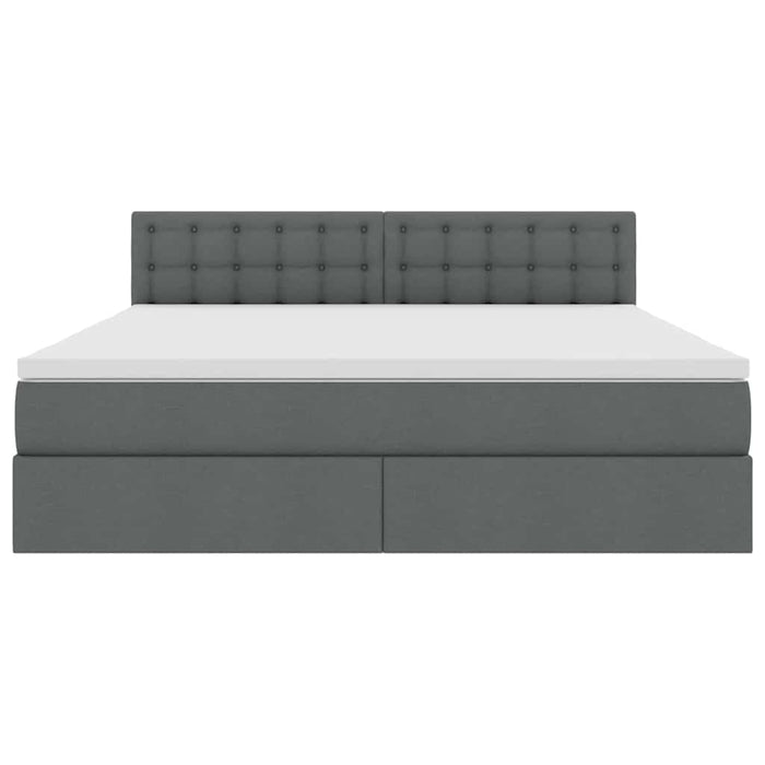 Pat cu lumini cu bandă LED Gri închis 160 x 200 cm țesătură - WALTI WALTI