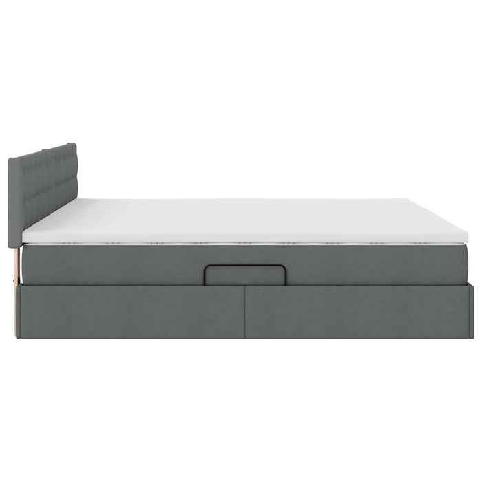 Pat cu lumini cu bandă LED Gri închis 180 x 200 cm țesătură - WALTI WALTI