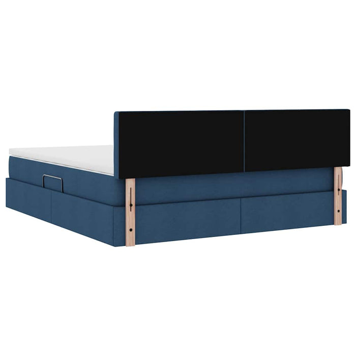 Pat cu lumini cu bandă LED albastru 180 x 200 cm țesătură - WALTI WALTI