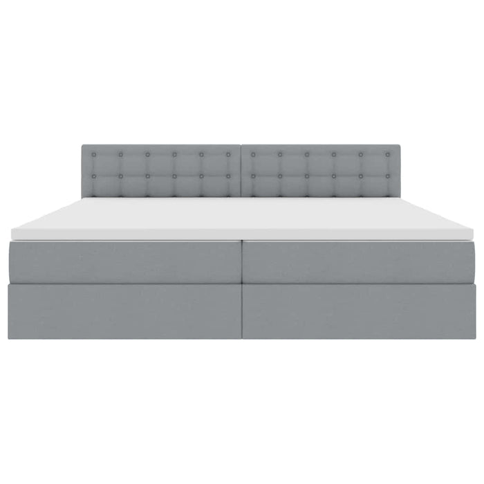 Pat cu lumini cu bandă LED Gri deschis 200 x 200 cm țesătură - WALTI WALTI