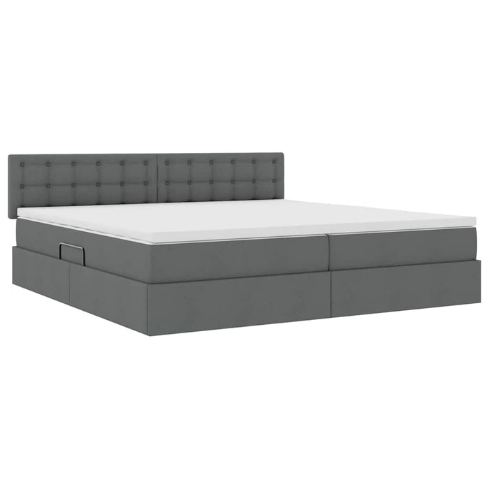 Pat cu lumini cu bandă LED Gri închis 200 x 200 cm țesătură - WALTI WALTI