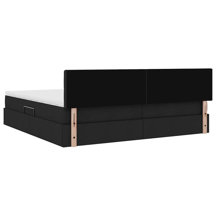 Pat cu lumini cu bandă LED Negru 200 x 200 cm țesătură - WALTI WALTI