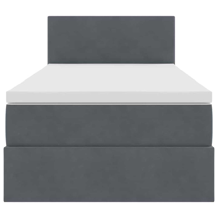 Pat cu saltea și LED cu saltea Gri închis 90 x 190 cm Catifea - WALTI WALTI