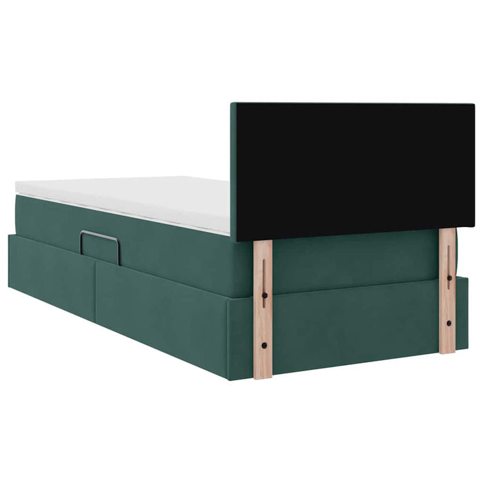 Pat cu saltea și LED cu saltea Verde închis 90 x 200 cm Catifea - WALTI WALTI