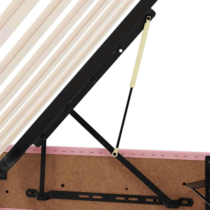 Pat cu saltea și LED cu saltea cu led Roz 90 x 200 cm Catifea - WALTI WALTI