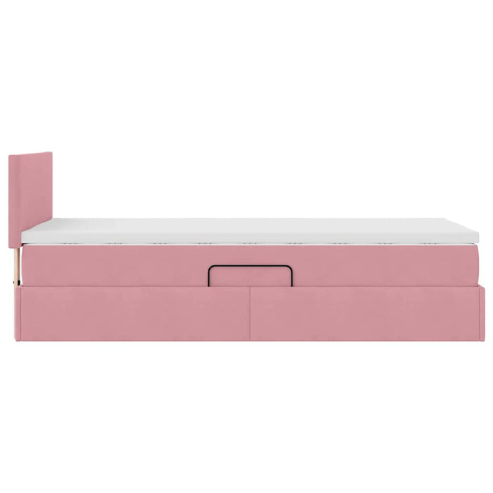 Pat cu saltea și LED cu saltea cu led Roz 100 x 200 cm Catifea - WALTI WALTI