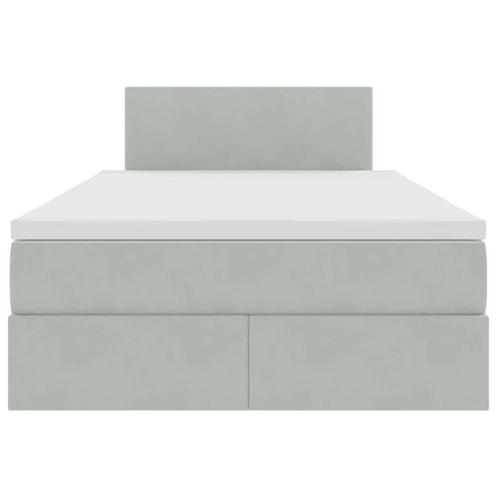 Pat cu saltea și LED cu saltea Gri deschis 120 x 190 cm Catifea - WALTI WALTI