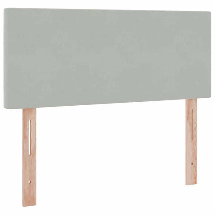 Pat cu saltea și LED cu saltea Gri deschis 120 x 190 cm Catifea - WALTI WALTI