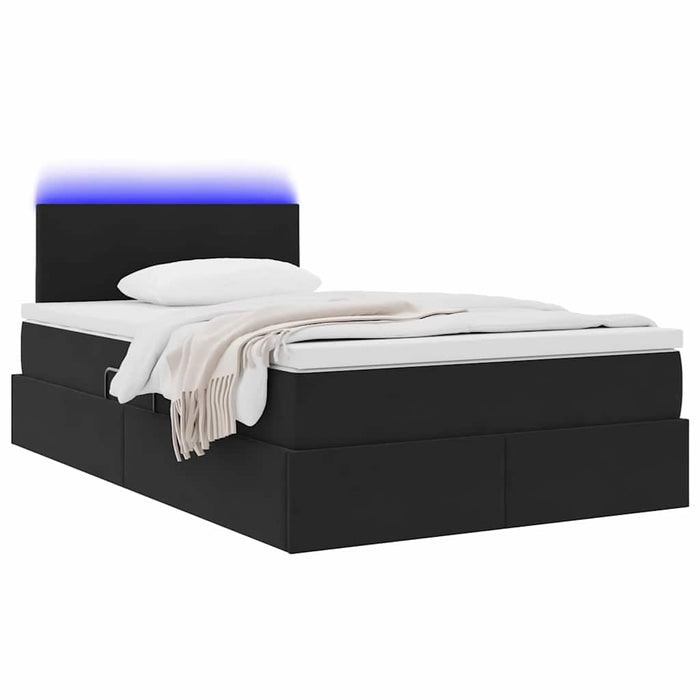 Pat cu saltea și LED cu saltea Negru 120 x 190 cm Catifea - WALTI WALTI
