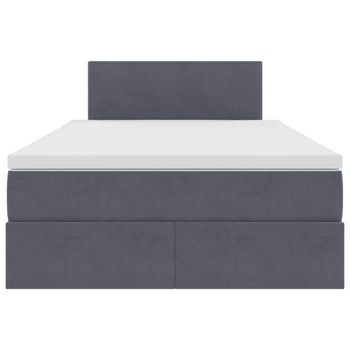 Pat cu lumini cu bandă LED Gri închis 120 x 200 cm Catifea - WALTI WALTI