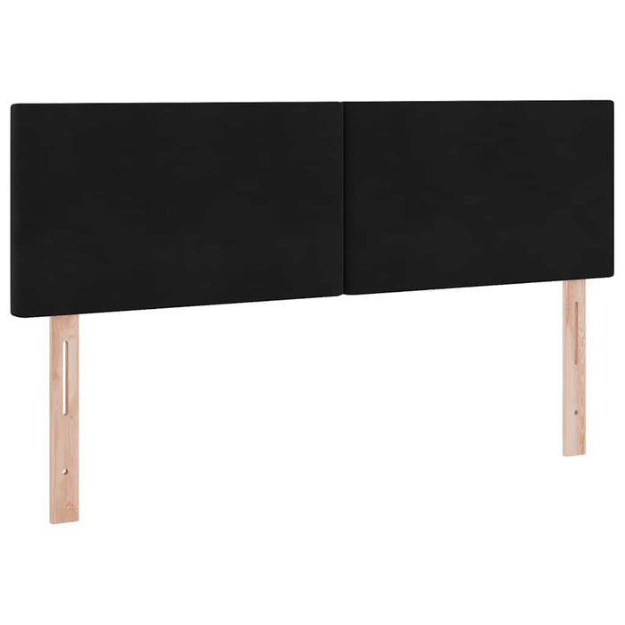 Pat cu lumini cu bandă LED Negru 140 x 190 cm Catifea - WALTI WALTI