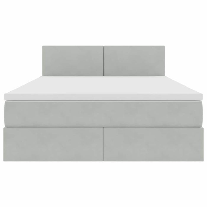 Pat cu lumini cu bandă LED Gri deschis 140 x 200 cm Catifea - WALTI WALTI