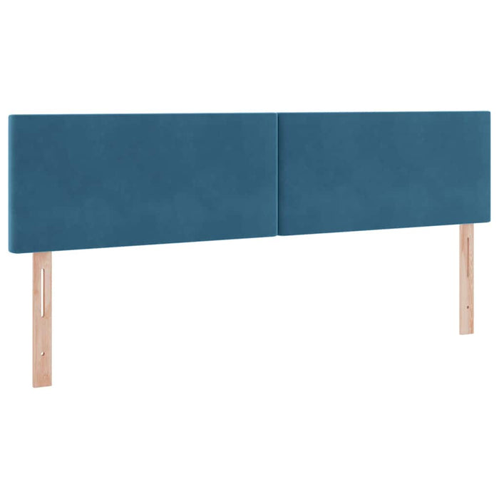 Pat cu LED și saltea Albastru închis 160 x 200 cm Catifea WALTI