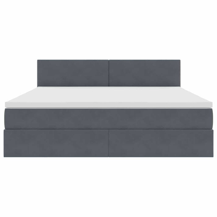 Pat cu lumini cu bandă LED Gri închis 180 x 200 cm Catifea - WALTI WALTI