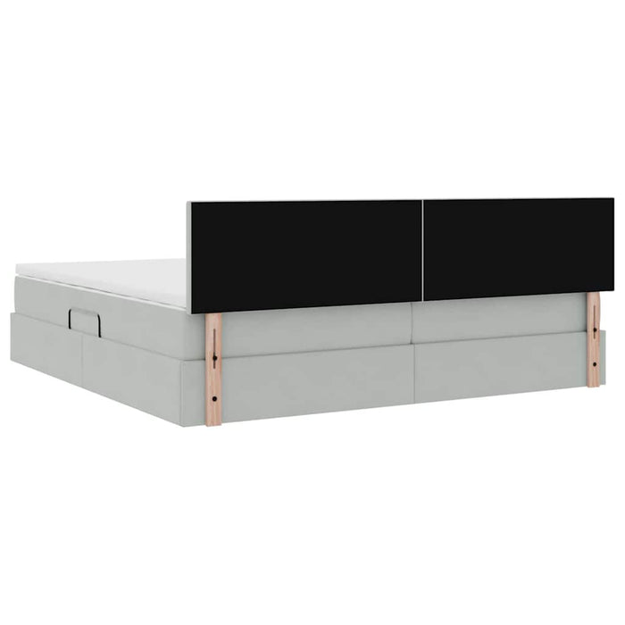 Pat cu lumini cu bandă LED Gri deschis 200 x 200 cm Catifea - WALTI WALTI