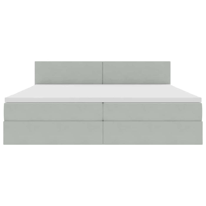 Pat cu lumini cu bandă LED Gri deschis 200 x 200 cm Catifea - WALTI WALTI