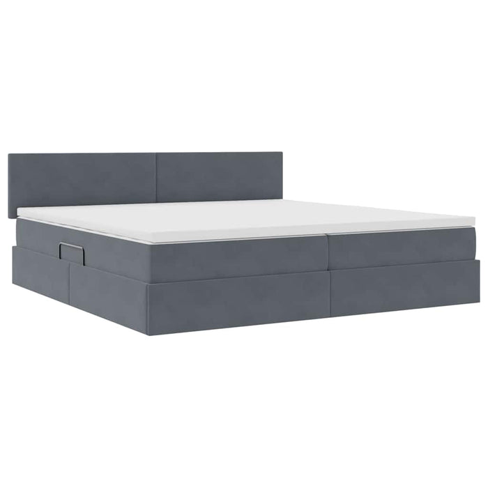Pat cu lumini cu bandă LED Gri închis 200 x 200 cm Catifea - WALTI WALTI