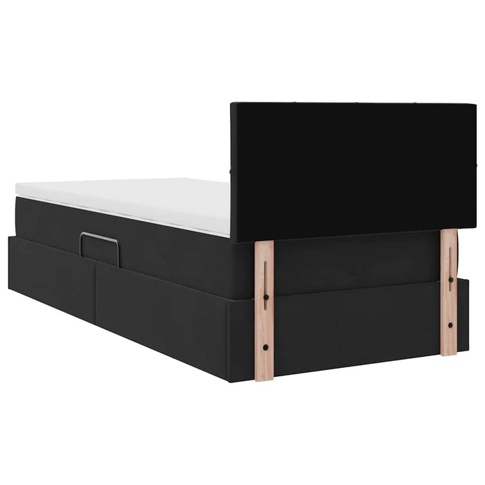 Pat cu saltea și LED cu saltea cu led Negru 90 x 190 cm Catifea - WALTI WALTI