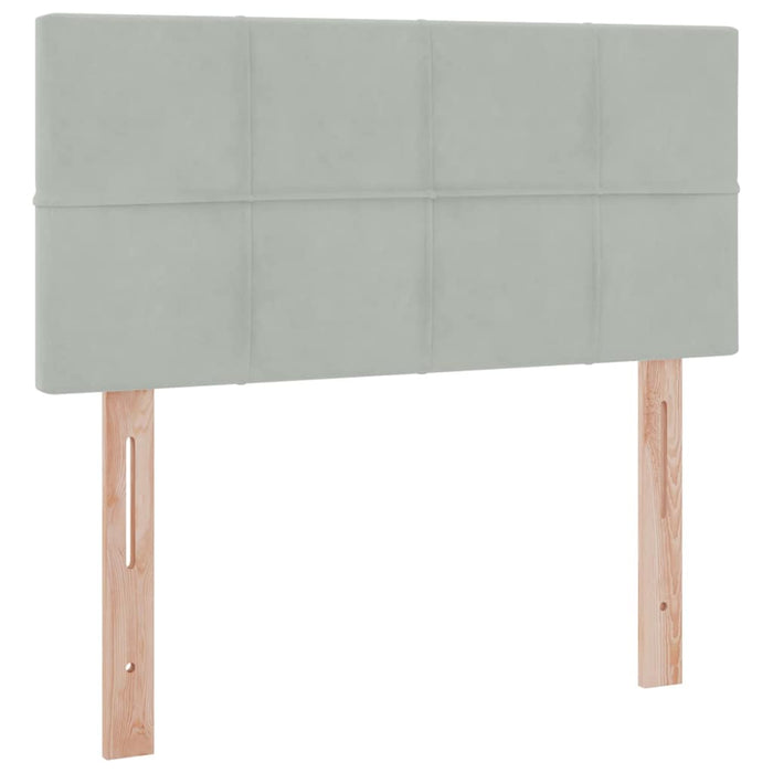 Pat cu saltea și LED cu saltea Gri deschis 90 x 200 cm Catifea - WALTI WALTI