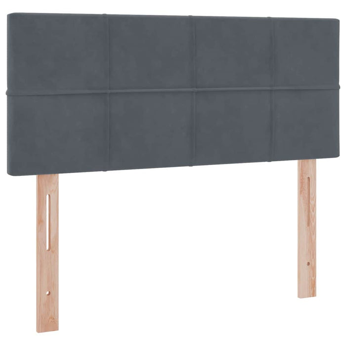 Pat cu saltea și LED cu saltea Gri închis 120 x 190 cm Catifea - WALTI WALTI