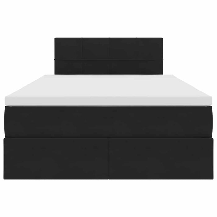 Pat cu saltea și LED cu saltea Negru 120 x 190 cm Catifea - WALTI WALTI