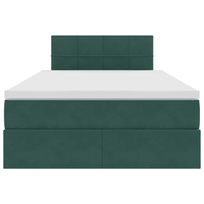 Pat cu lumini cu bandă LED Verde închis 120 x 200 cm Catifea - WALTI WALTI