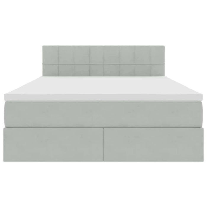 Pat cu lumini cu bandă LED Gri deschis 140 x 190 cm Catifea - WALTI WALTI