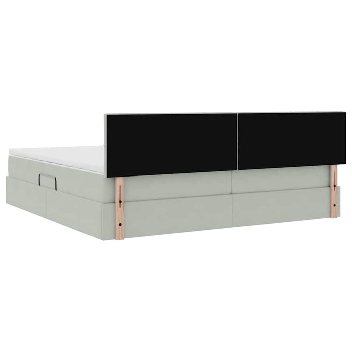 Pat cu lumini cu bandă LED Gri deschis 200 x 200 cm Catifea - WALTI WALTI