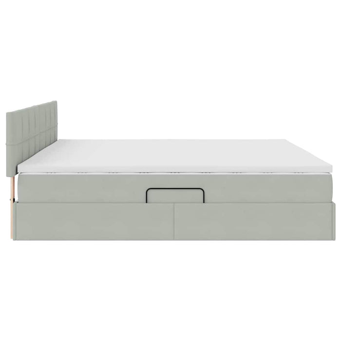 Pat cu lumini cu bandă LED Gri deschis 200 x 200 cm Catifea - WALTI WALTI