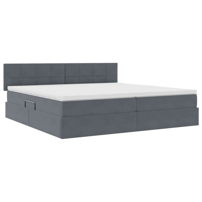Pat cu lumini cu bandă LED Gri închis 200 x 200 cm Catifea - WALTI WALTI