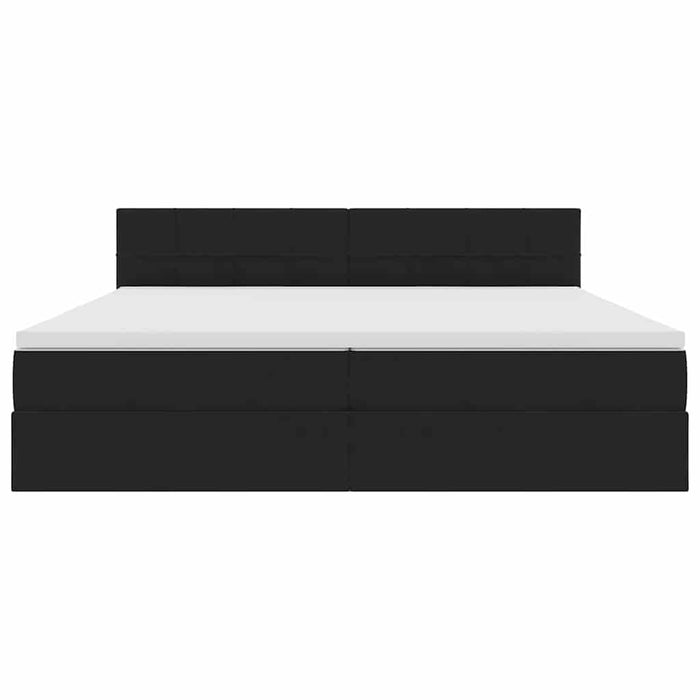 Pat cu lumini cu bandă LED Negru 200 x 200 cm Catifea - WALTI WALTI